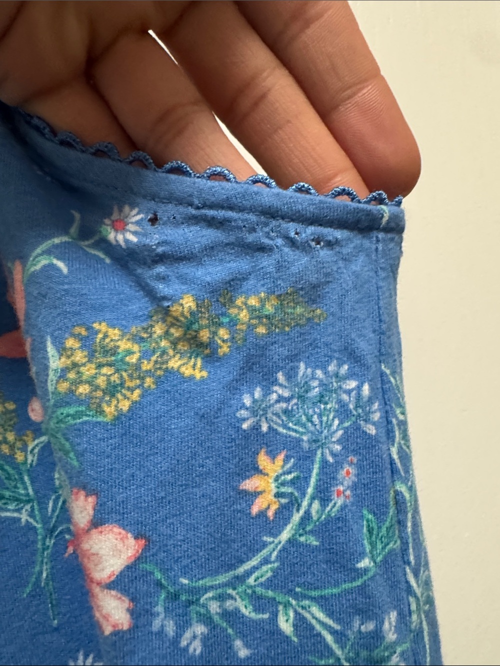 Charter Club Blue Floral Lace-Trim Nightgown - Picture 10 of 10